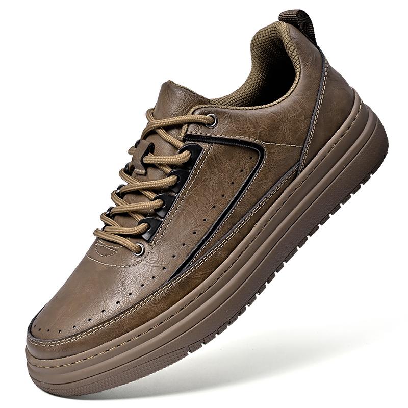 Модный классический бренд Мужская кожаная повседневная обувь Толстая подошва Износостойкая Уличная обувь Оксфорды Модная мужская спортивная обувь