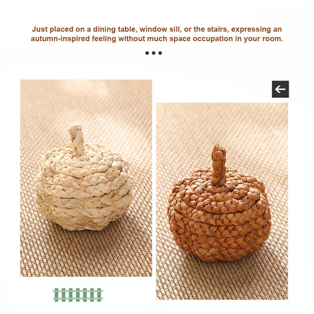 Dining Table Decoration Artificial Pumpkin Decoration Table Centerpiece Harvest Straw Pumpkins