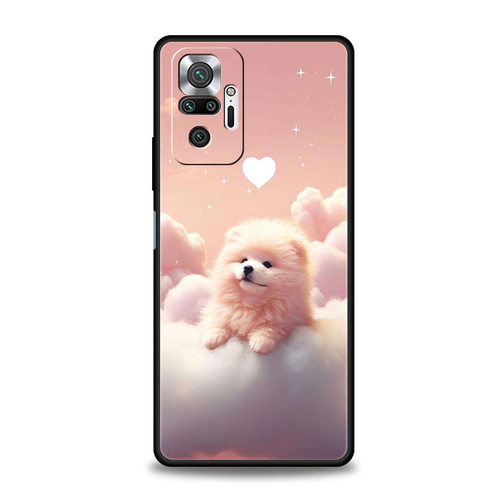 Милый чехол для телефона с собачкой для Redmi 14C 10C Note 15 14 13 12 10 11 K40 Pro Plus 5G Ударопрочный мягкий ТПУ корпус Fundas Сумки