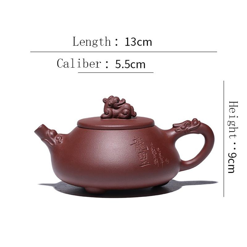 250 мл фиолетовый глиняный горшок Исин, оригинальный мой фиолетовый глиняный чайный горшок, камень печати дракона, ковш, горшок, известный мастер, чистый ручной чайник Гун Пао