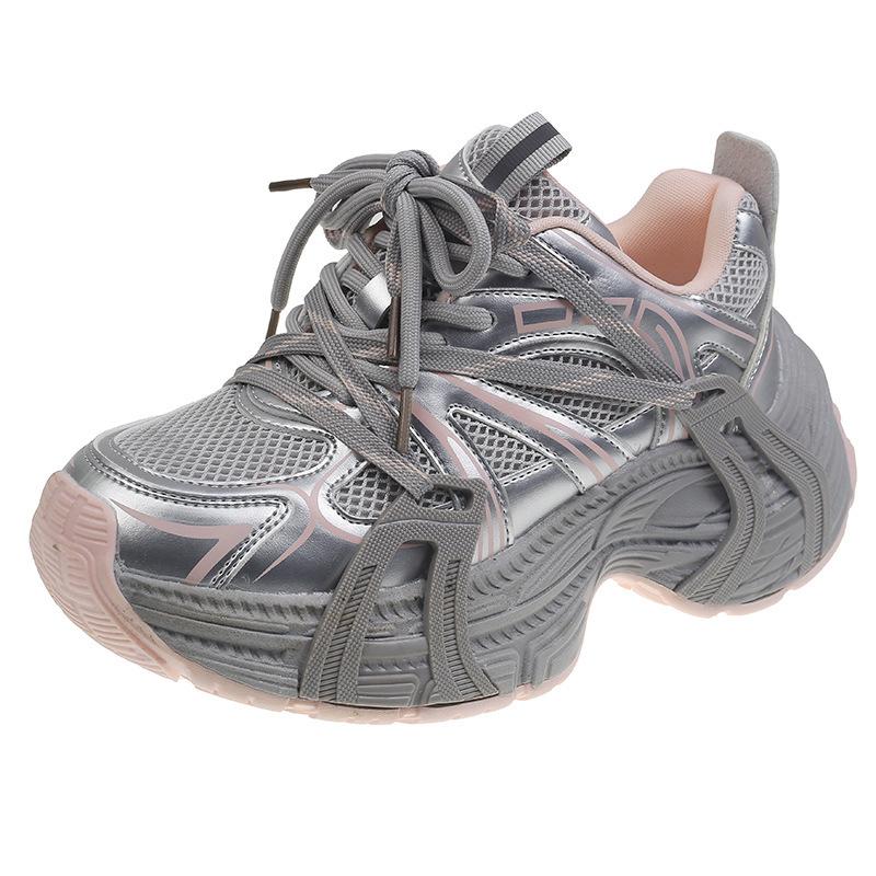 Платформа папы обувь женская весна 2025 новый маленький мужчина рост увеличение жареный улица Париж шина пара шнурков спортивная обувь прилив