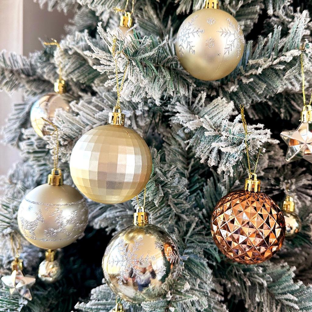 Новогодние украшения: Раскрашенная неровная бумажная коробка набор цветных шаров