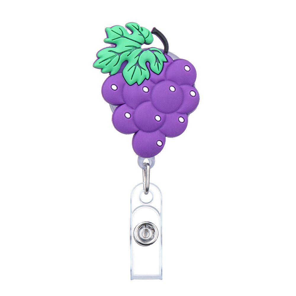 Clip Fruit Accessories Flower Cartoon Silicone Badge Reel ID Badge Card Clips Colorful Badge Holder