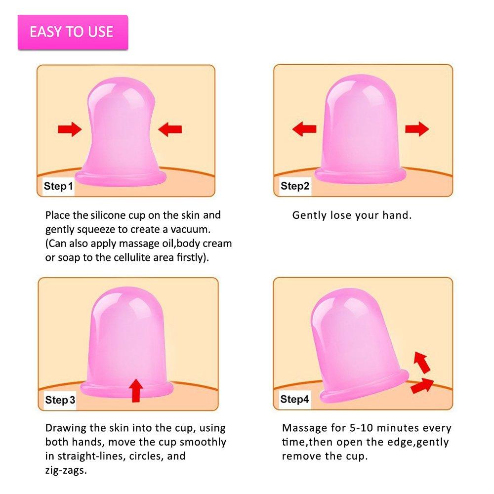 Cupping Therapy Sets 7Pcs Silicone Anti Cellulite Cup Vacuum Suction Massage Cups Facial Suction Cups Face Neck Lift Wrinkle