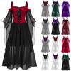 Women Plus Size Cold Shoulder Butterfly Sleeve  Halloween Gothic Dress