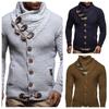 Mens Buckle Sweater Cardigan Winter Warm Thick Hedging Turtleneck Knitting Jumper Sweaters