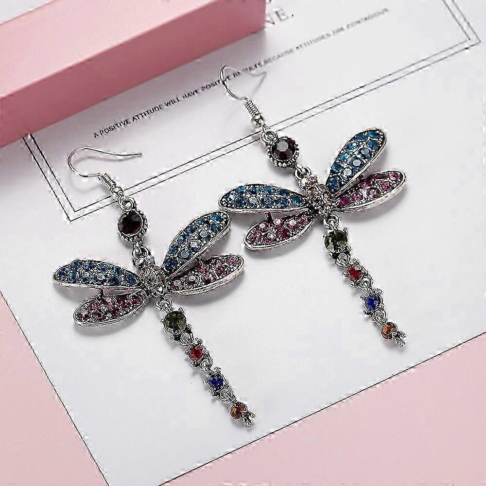 2025 Exquisite Creative Dragonfly Shape Cubic Zircon Women earrings Jewelry Silver Plated Drop Earrings
