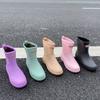 Women's Short Rain Season Rain Shoes Thickened Non-slip Waterproof Low Tube Fashion Wear-resistant Low Heel Water Shoes