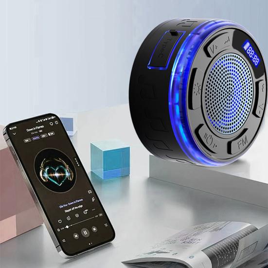 Водонепроницаемая душевая колонка IPX7 с RGB-подсветкой, съемной присоской, стереозвуком и поддержкой Bluetooth. Беспроводная колонка для ванной комнаты.