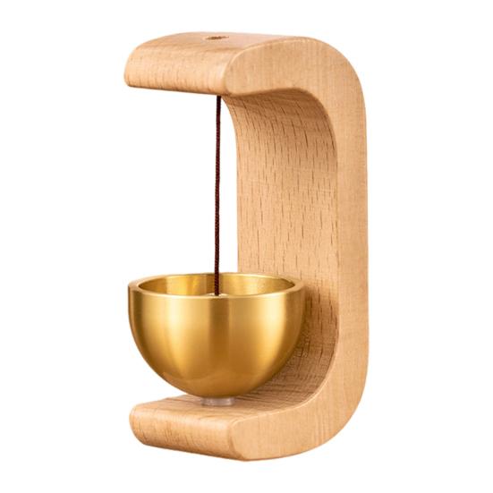 1 шт/2 шт деревянный С-образный колокольчик с магнитным присоской для дверей, колокольчик для владельцев магазинов для открывания дверей, минималистичный колокольчик для домашнего сада