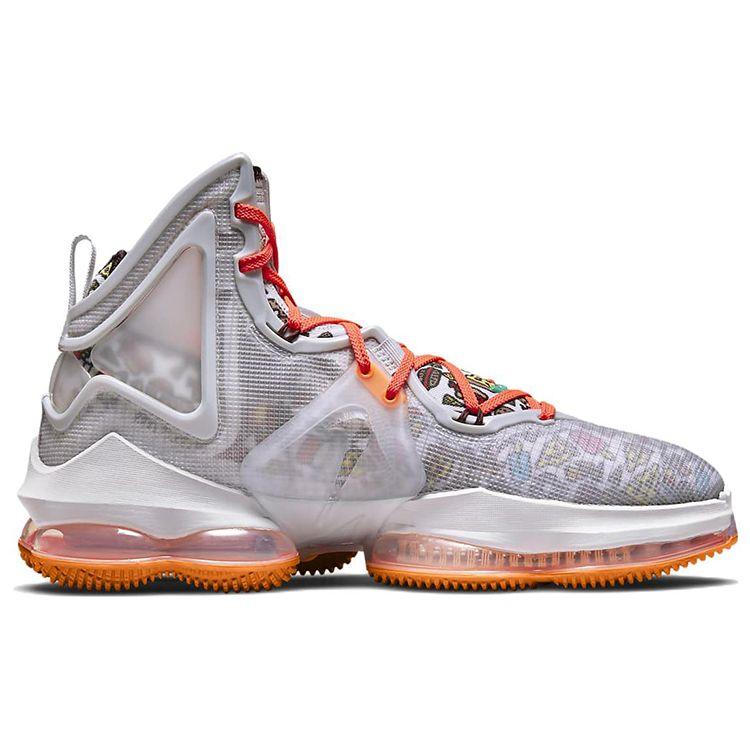 Nike Мужские кроссовки LeBron 19 Fast Food Grey Grey-Fog Total-Orange DC9339-001
