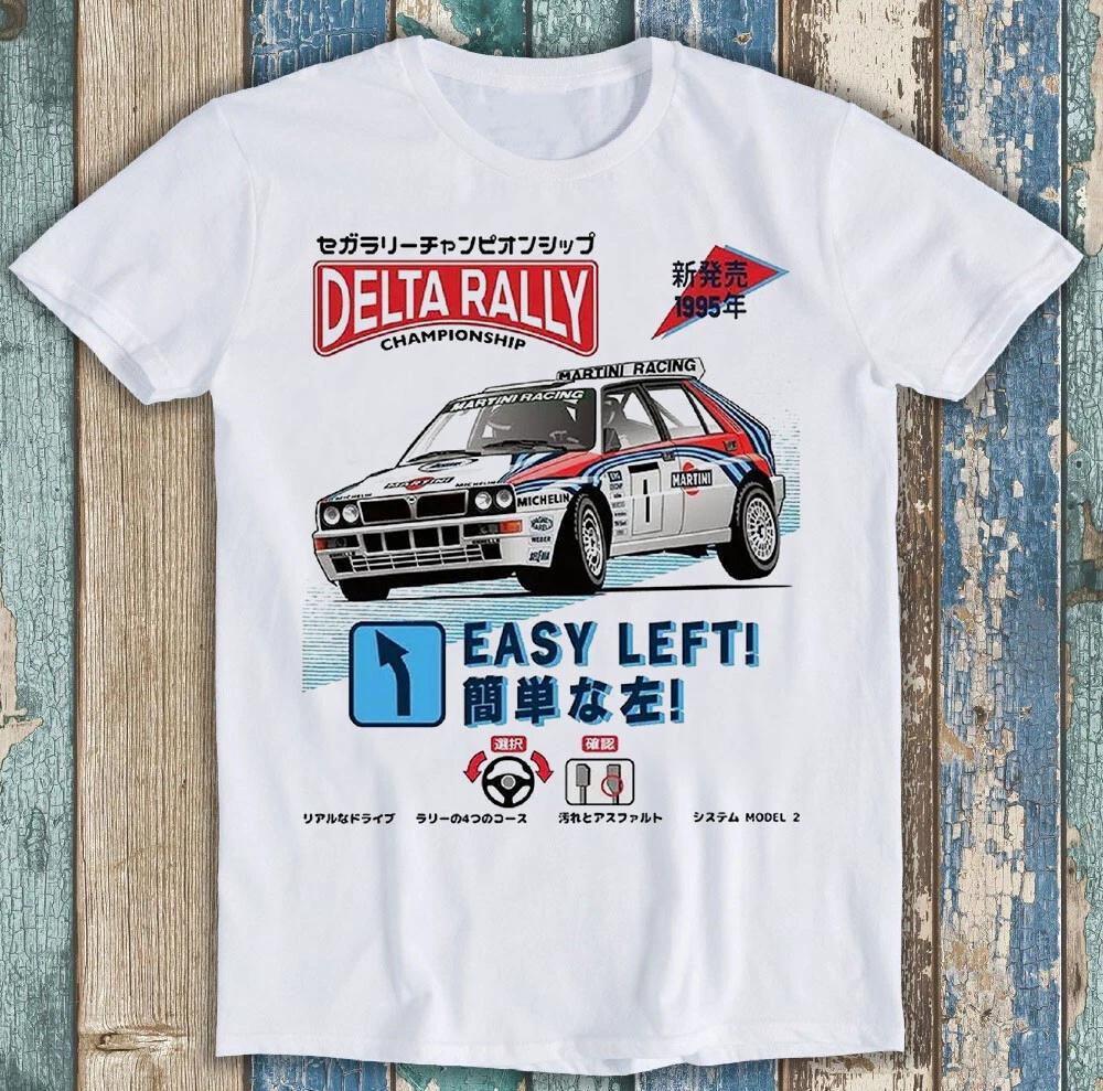 Martini Racing Delta Rally Аркадная Забавная Подарочная Футболка Мужская и Женская Одинаковая С Круглым Вырезом Хлопковая Футболка