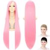 CaseEden Super Long Straight Wig with Wig Net (Set of 2), Costume Accessory, Cupid Pink, 100cm