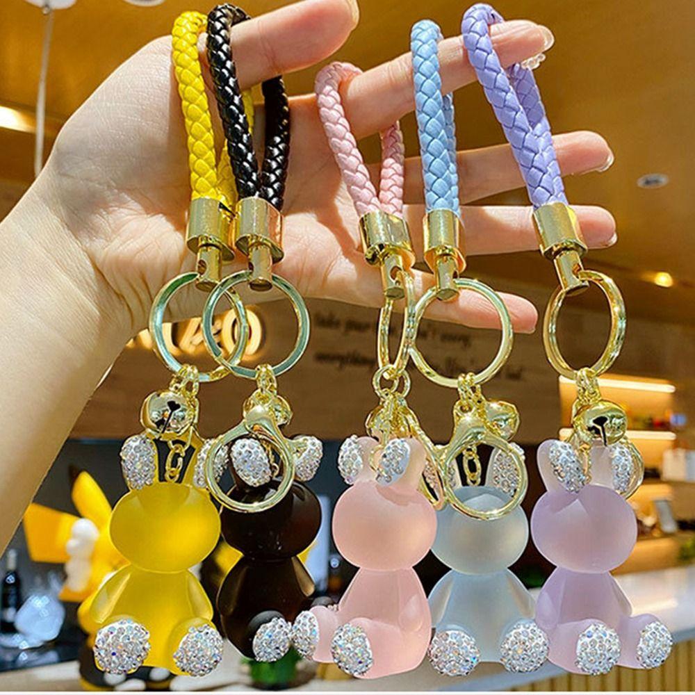 С брелоком для ключей в виде автомобильного мультяшного мешка с подвеской в виде хрустального кролика, небольшой подарок