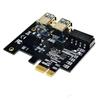 Двухслойная плата-адаптер PCIe с 4 портами PCI-E 1x на 4 USB 3.0 PCI-E Rabbet GPU