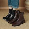 Fashion Autumn Winter Pu Leather Women Boots Fashion Square Toe Shoes for Women Short Boots Women Mujer High Heel Elastic Slimming Boots