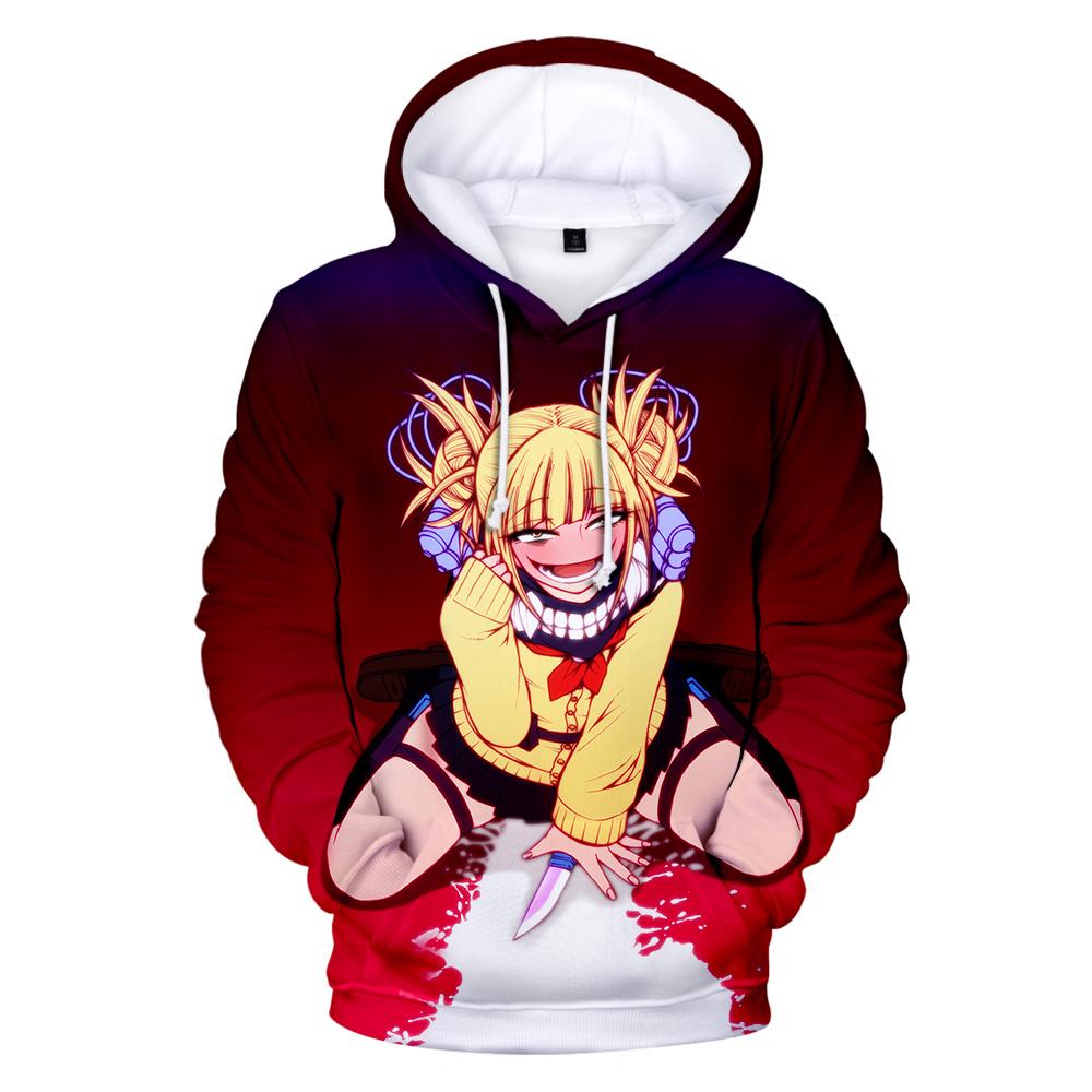 Модные толстовки Harajuku Himiko Toga с объемным принтом, толстовки для мужчин, женщин и детей Kpop с круглым вырезом, милые толстовки с принтом Himiko Toga