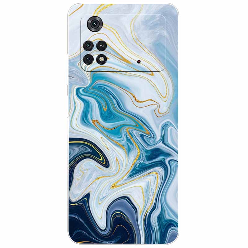 Прозрачный чехол для Poco X4 Pro 5G Мягкий чехол из ТПУ Мраморная расцветка Силиконовый Funda Coques для Xiaomi Poco X4 Pro 5G Защитный мраморный Capa