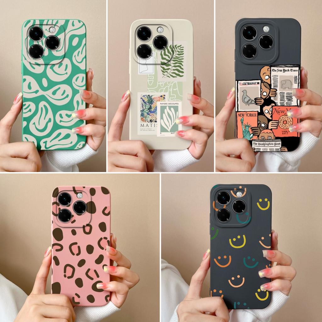 Чехол для Infinix Zero 40 Smart 9 Hot 50 50i 50Pro Plus Note 40X 5G 4G модный эстетичный стиль мягкий жидкий тонкий силиконовый премиум защита для Infinix