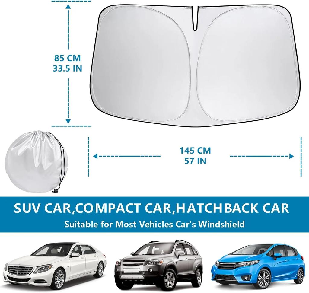 Car Windshield Sun Shade Durable for Sun Protection,Heat Insulation & UV,Sunshade for Car Windshield,Foldable Sun Shield