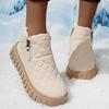 Women's Winter Boots with Faux Fur Lining & Zipper Closure - PU Cover Round-Toe Ankle Boots with Cushioned Insole & Arch Support
