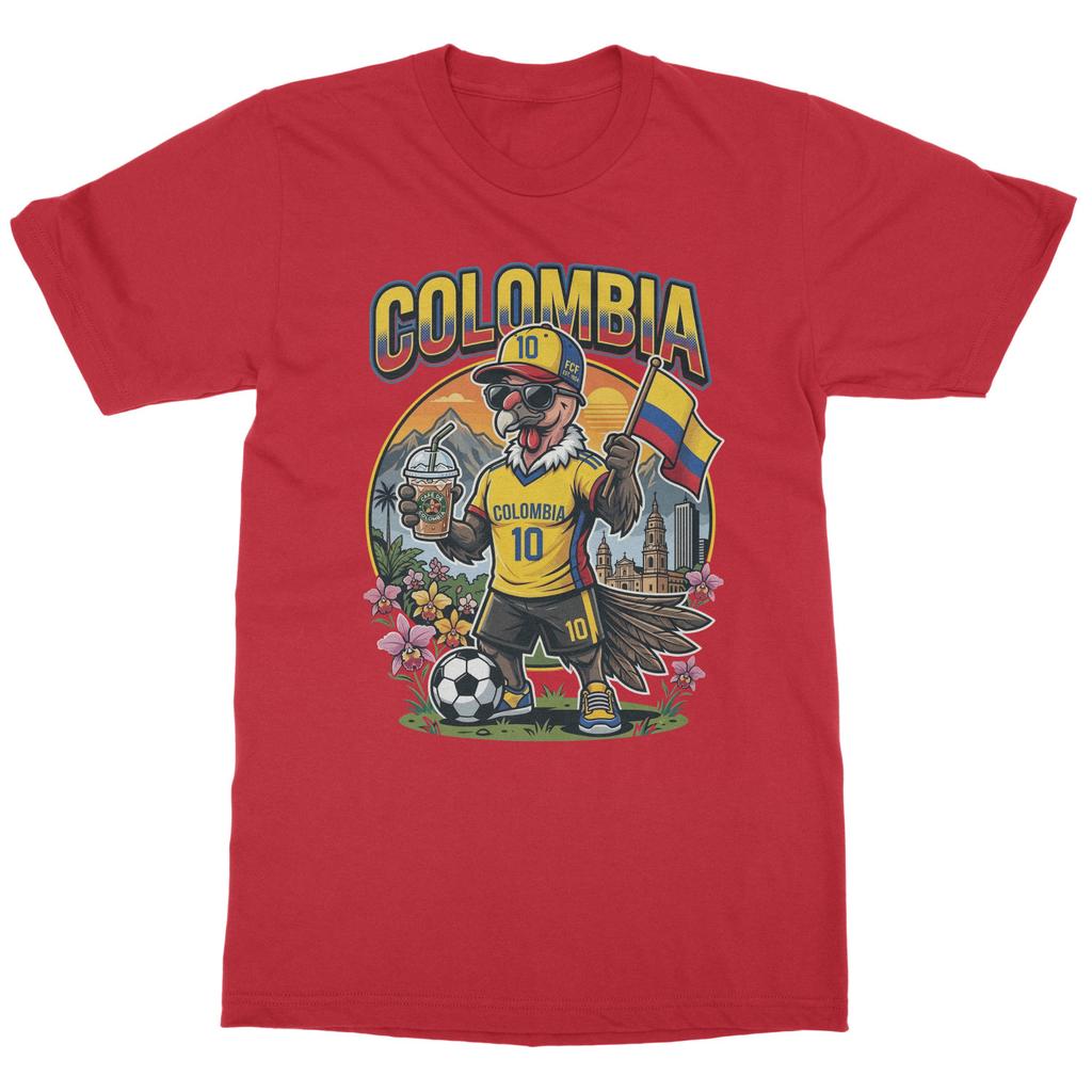 Colombia Fans Soccer Supporters Mascot Graphic Unisex T-Shirt