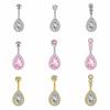 Stainless Steel Zircon Navel Ring Colorful Body Piercing Jewelry Fashion Belly Button Ring  Girl