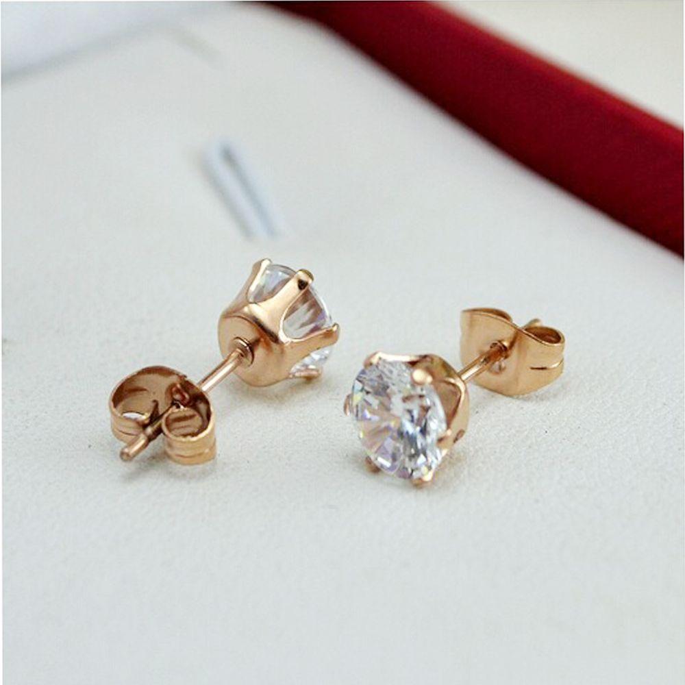 1 шт. Стильные серьги-гвоздики с четырьмя крапанами, женские, из титановой стали, с кубическим цирконием