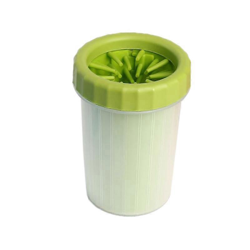 Pet Paw Washer Soft Bristles Deep Cleaning Portable Dog Cat Foot Cleaner Cup for Travel Camping Home Small Green