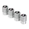 SPZS3 4pcs Aluminium Car Tire Valve Stems Caps Gear-shaped-Valve For Ford Focus 2 mondeo mk3 f150 fusion mustang MK7 Auto Accessories