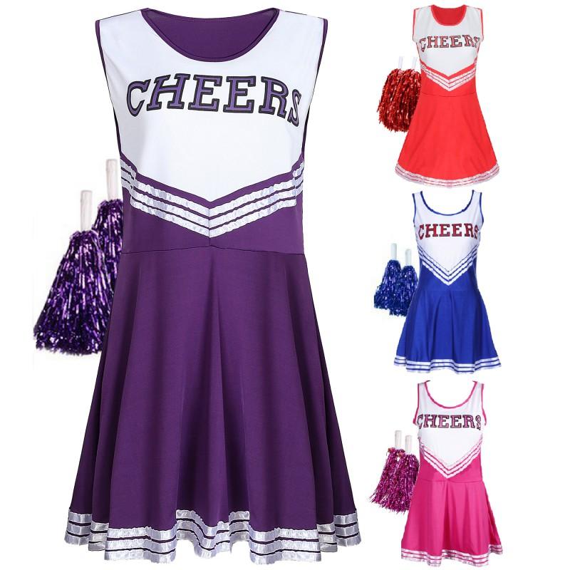 Plus Size Womens Cheerleading Costume Sexy Stage Performance Uniform Milk Fabric