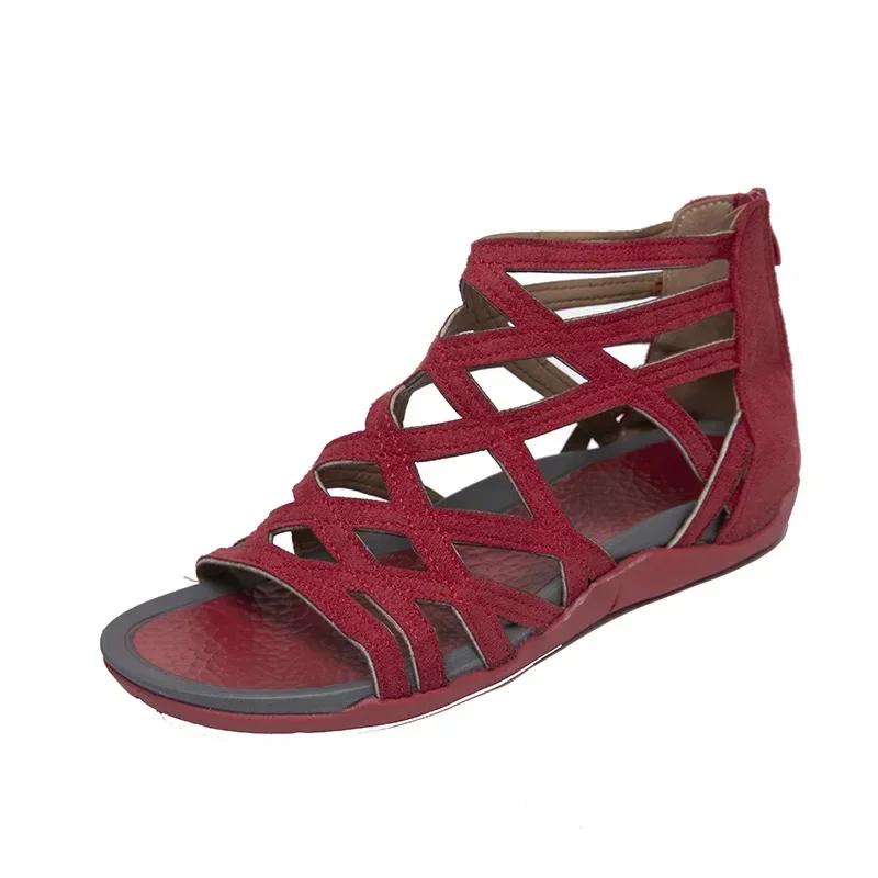 Женские сандалии модные Intersect Hollow Open Toe женские сандалии на платформе римские тапочки обувь пляжные сандалии больших размеров 2024