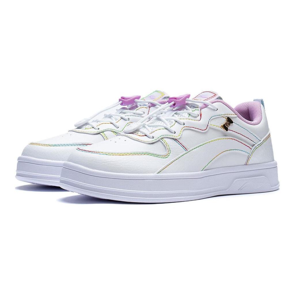 Li Ning Comfortable Shock Absorbing Durable Low Top Kids Skate Shoes Kids Sneakers White Multicolor YKCT036-2