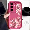 Мягкий чехол для телефона из ТПУ с розовым цветочным принтом для Samsung S25 Plus S24 FE S23 Ultra S22 A56 A16 A15 A55 A36 A06 A05 A35 A34, противоударный матовый чехол-бампер