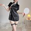 Sex Underwear Uniform Cheongsam Retro Hollow Splicing Temptation High Split Sexy Pure Desire Mature Temperament Professional Wear