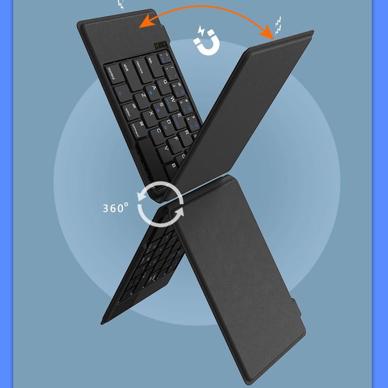 Мини-портативная складная Bluetooth-клавиатура: Совместимо с планшетом, телефоном, ноутбуком