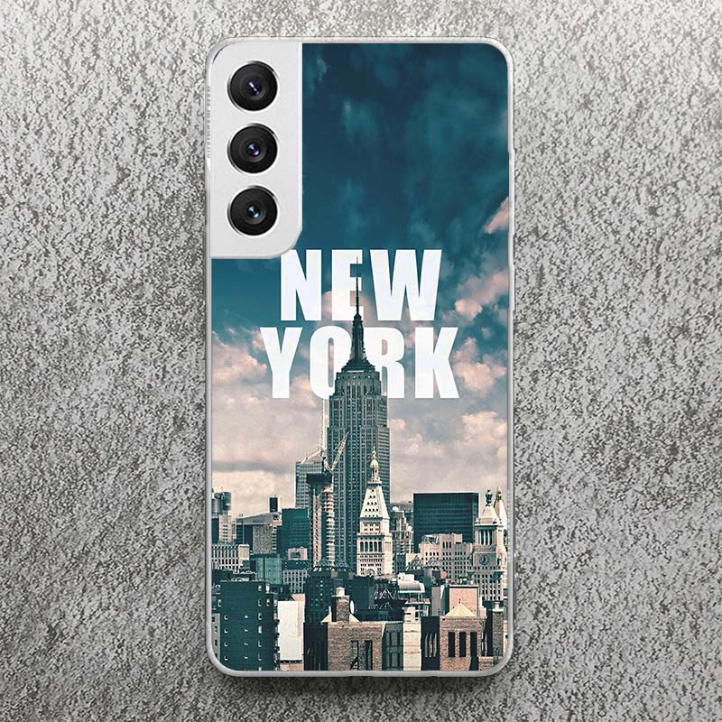 NYC New York City Print Soft Case for Samsung Galaxy S25 S24 S23 S22 Ultra S21 Plus S20 FE Phone Shell S10 + Pattern Cover Soft