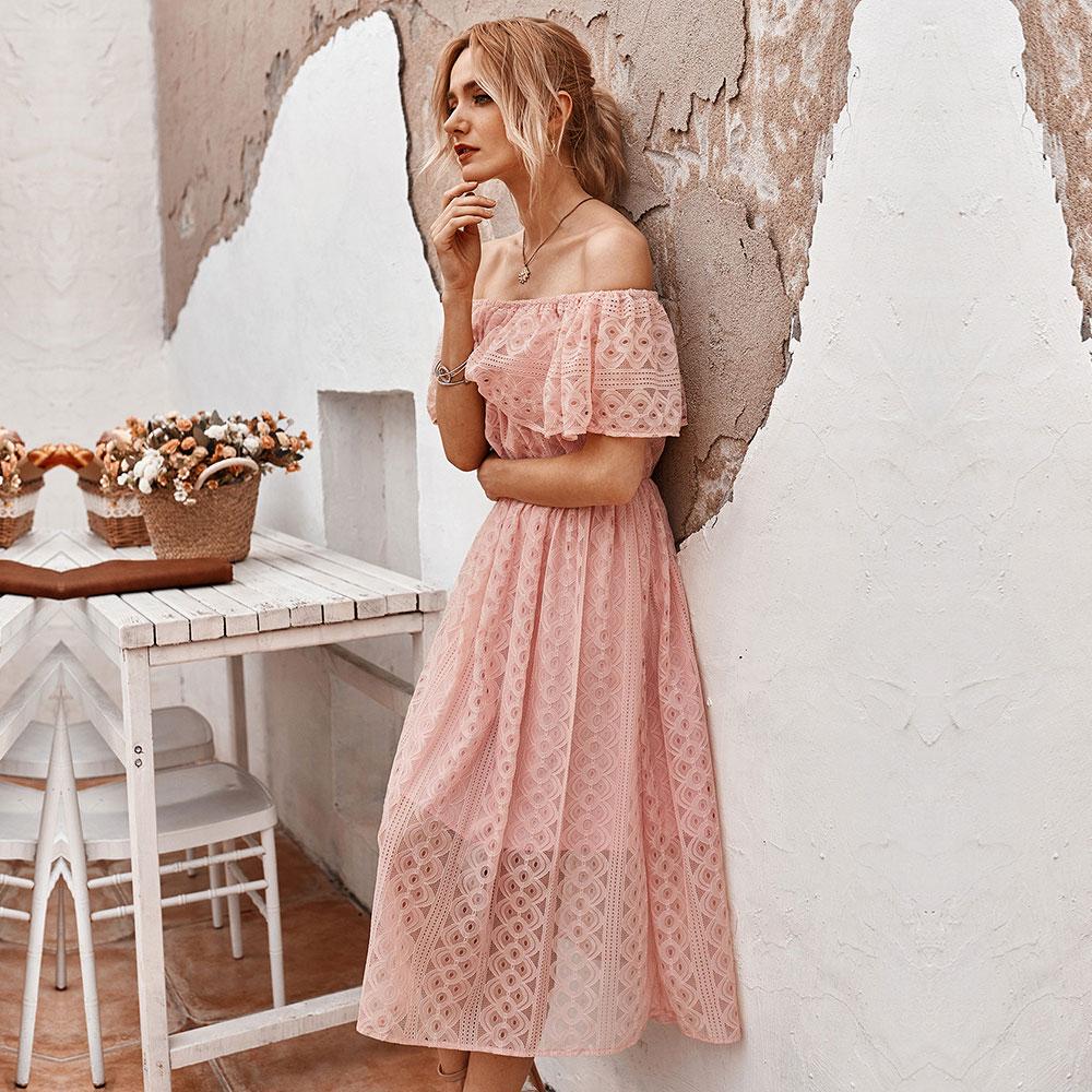 Женское летнее кружевное платье