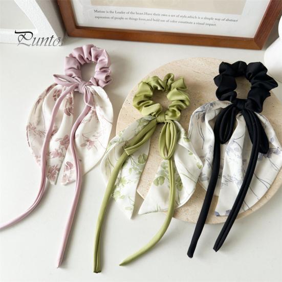 Атласные резинки для волос для женщин и девочек, держатель для хвоста, эластичная длинная лента, декор в виде банта, длинная вьющаяся тонкая повязка для волос, аксессуары для волос