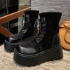 Women Punk Boots Platform Personalized Design Flats Shoes Cool Boots Retro Simple High Quality Lace Up Casual Outdoor Shoe 35-40