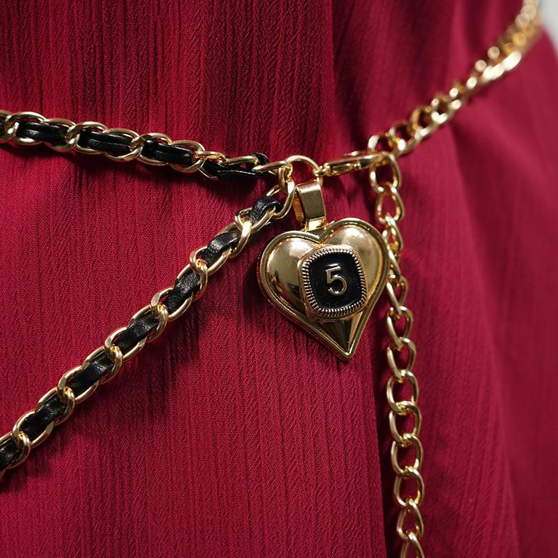 Retro Heart Waist Chain: Women's Fragrance-Style Metal Belt Accessory