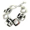 [M7209] - Black White Silver 'Calypso' Steel Bracelet
