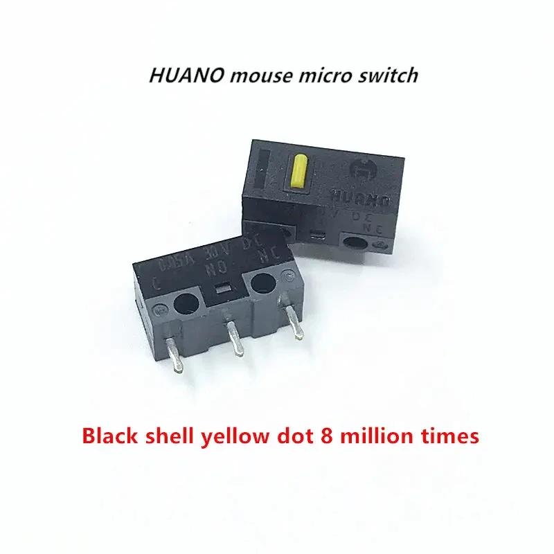 1Pcs Authentic HUANO mouse micro switch button white yellow blue pink green dot blue shell white dot General 3-pin switch