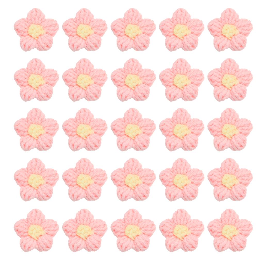 36pcs Crochet Flowers Applique Flowers for Craft Sewing Crochet Flowers Bouquet DIY Hair Clothes Party Craft Christmas Decor