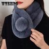 Women's Fur Scarf Winter Real Fur Scarf Fake Collar Warm Neck Pompoms