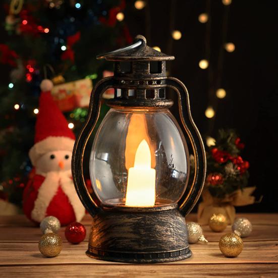 LED Candle Retro Style Hanging Hook Design Glare Free Energy-saving Wide Application Decorative Plastic Romantic Mini Desktop LED Lantern Party