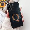 Чехол для Tecno Spark 40 Черный Силикон Роскошные Буквы А-Я Модные Цветы Корона Ударопрочный Чехол для Телефона Tecno Spark 40