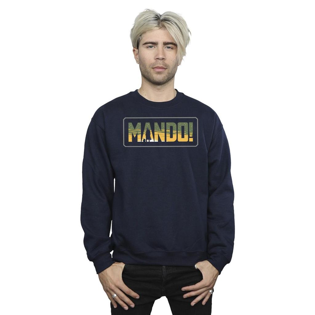 Star Wars Mens The Mandalorian Mando Cutout Sweatshirt