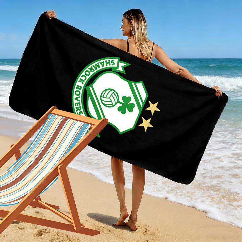 Shamrock Rovers 2D Flat Print Beach Towel, Large Soft Quick Dry Towel for Beach Camping Swimming