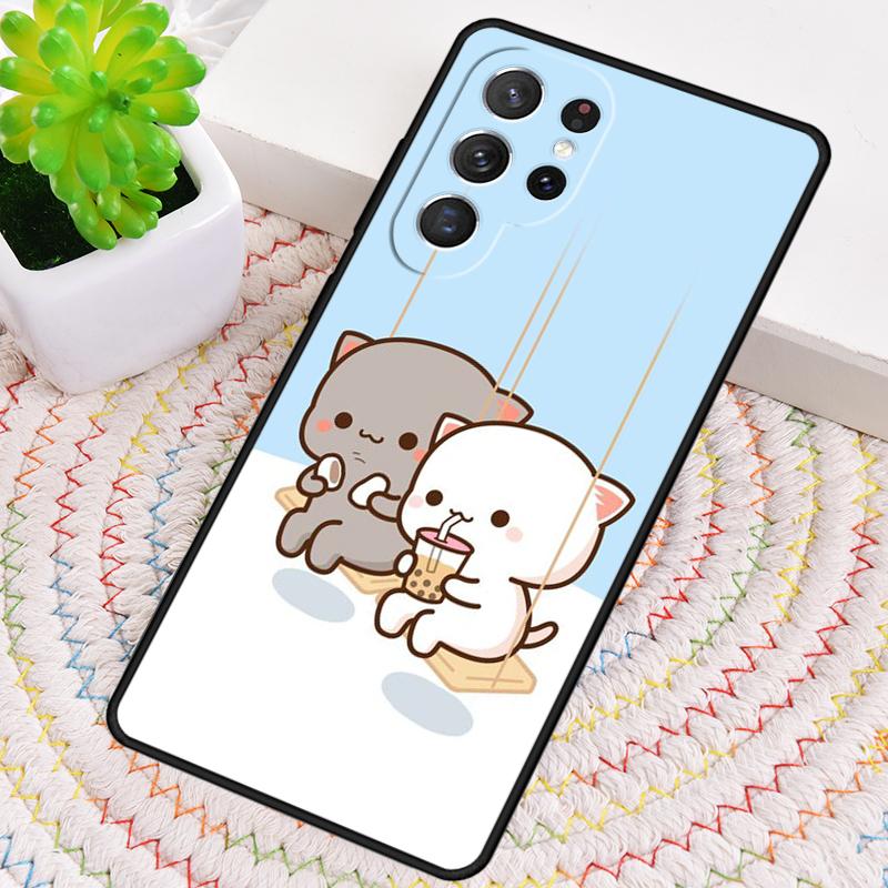 Силиконовый чехол для телефона с изображением персикового кота моти для Samsung Galaxy note 10 pro S26 S25 S24 S23 S22 S21 Plus S25Ultra Чехол